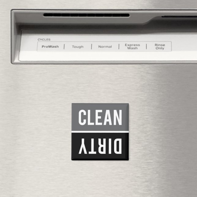 Dishwasher Magnet CLEAN | DIRTY - Gray and Black (In Situ (Dishwasher))