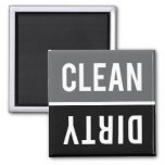 Dishwasher Magnet Clean | Dirty - Gray And Black at Zazzle