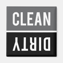 Dishwasher Magnet CLEAN | DIRTY - Gray and Black