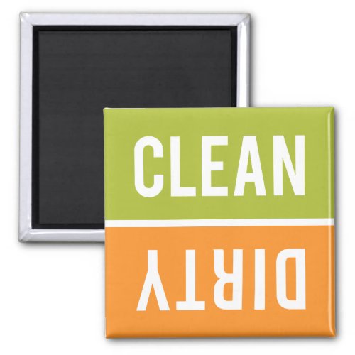 Dishwasher Magnet CLEAN  DIRTY _ Green  Orange