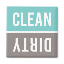 Dishwasher Magnet CLEAN | DIRTY - Turquoise & Gray Dishwasher Magnet CLEAN | DIRTY - Turquoise & Gray