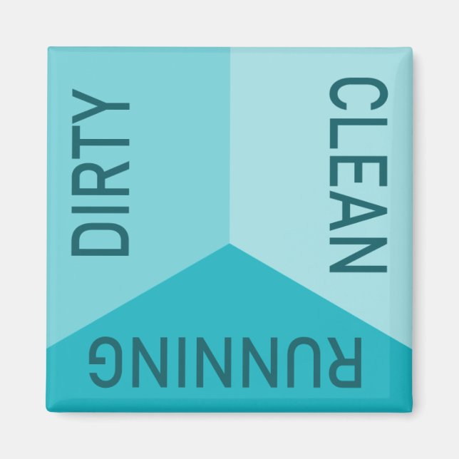 Dishwasher Office Kitchen Clean Dirty Reversible Magnet (Front)