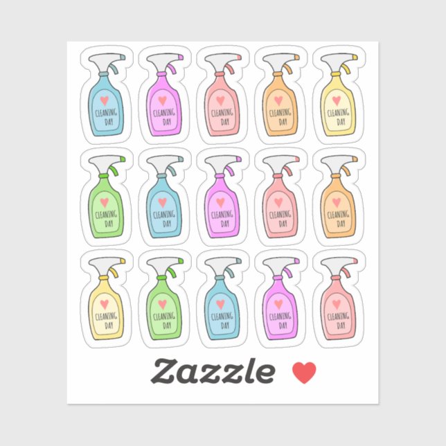 Disinfectant Spray Cleaning Time Chores Planner Sticker (Sheet)