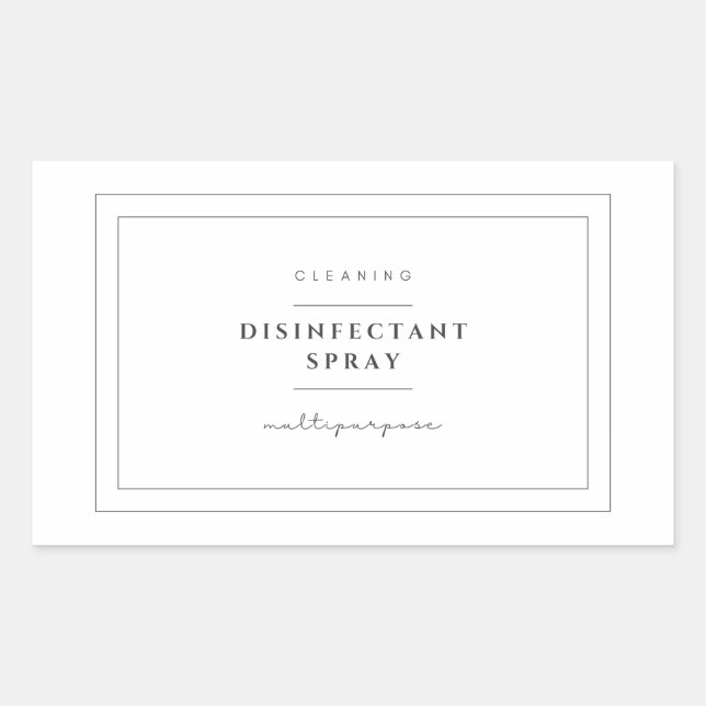 Disinfectant Spray Label Stickers (Front)