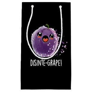 Disinte-grape Funny Grape Pun Dark BG Small Gift Bag
