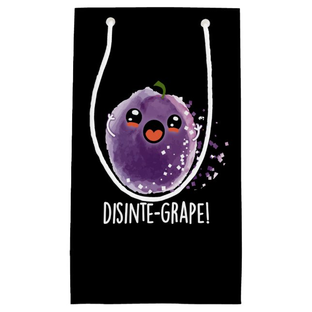 Disinte-grape Funny Grape Pun Dark BG Small Gift Bag (Front)
