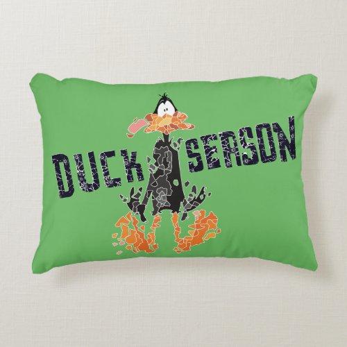 Disintegrated DAFFY DUCK Duck Season Accent Pillow