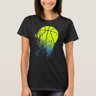 Disintegrating Neon Green Basketball Urban Graphic T-Shirt
