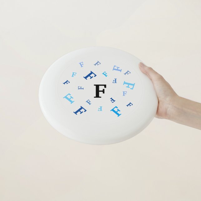Disk - Blue Jumbled Letters Wham-O Frisbee (In Hand)