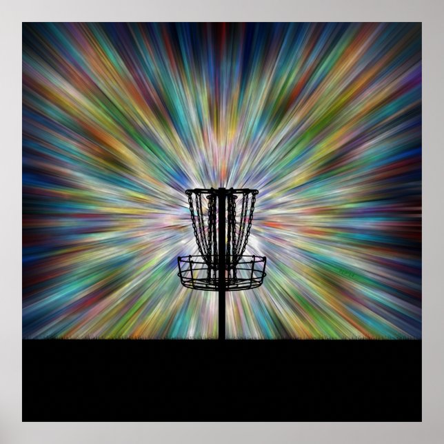 Disk Golf Basket Silhouette Poster (Front)