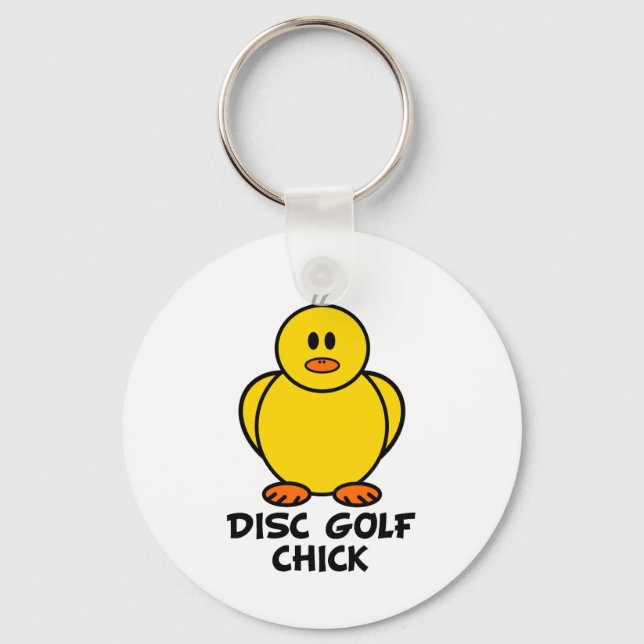 Disk Golf Chick Keychain (Front)