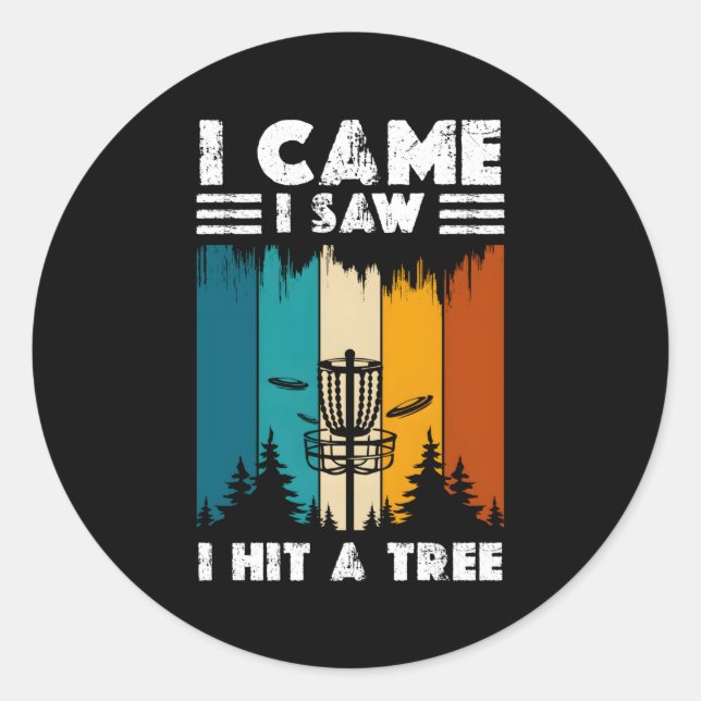 Disk Golf Disc Golf Classic Round Sticker (Front)