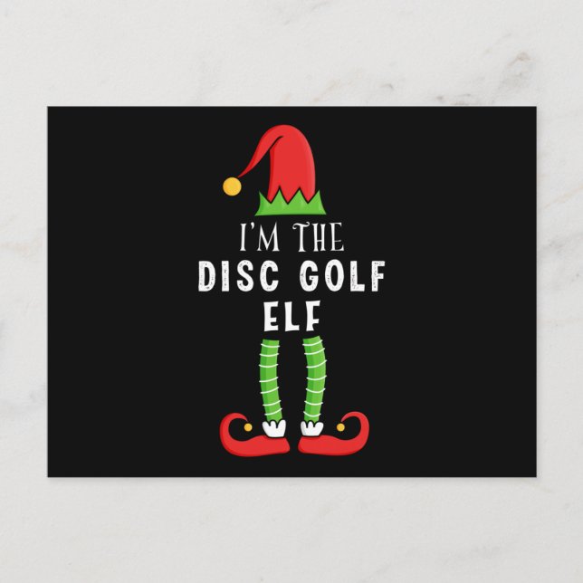 Disk golf Elf Christmas Matching Family Gift Postcard (Front)