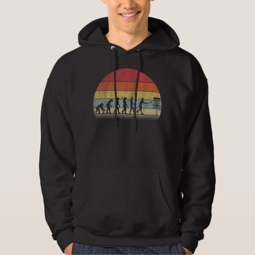 Disk Golf Gift Retro Evolution Disk Golf Hoodie