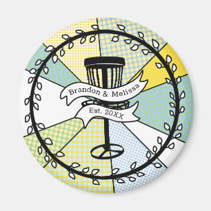 Disk Golf Personalized Couple Established Date Magnet