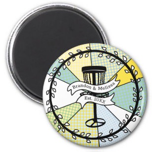 Disk Golf Personalized Couple Established Date  Magnet