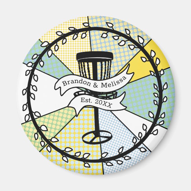 Disk Golf Personalized Couple Established Date  Magnet (Front)