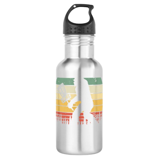 Disk Golf Retro Distressed Sunset Stainless Steel Water Bottle (Front)