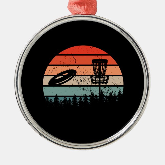 Disk Golf Retro Metal Ornament (Front)