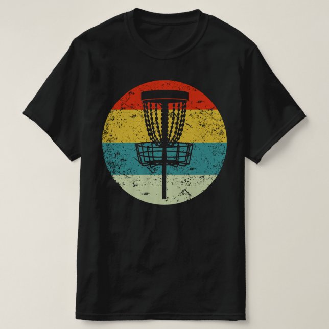 disk golf retro vintage  silhouette 70s T-Shirt (Design Front)