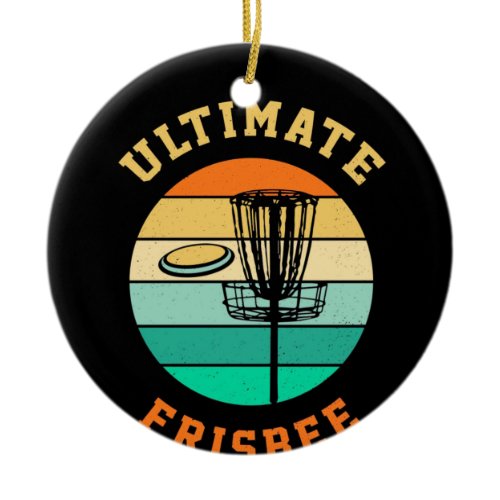 Disk Golf Ultimate Frisbee Ceramic Ornament