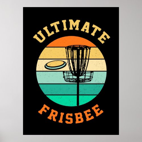 Disk Golf Ultimate Frisbee Poster