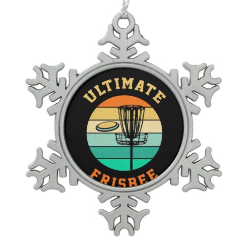Disk Golf Ultimate Frisbee Snowflake Pewter Christmas Ornament