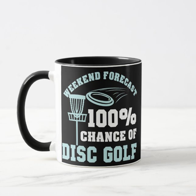 Disk Golf Weekend Forecast Frisbee Discgolf Mug (Left)