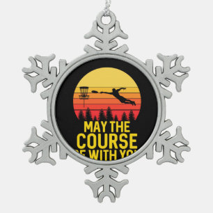 Disk Golf With You Snowflake Pewter Christmas Ornament