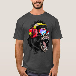 Disk Jockey DJ Monkey Ape Gorilla Tee Gift