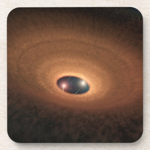 Disk Of Dusty Material Leftover From Star Forming Beverage Coaster