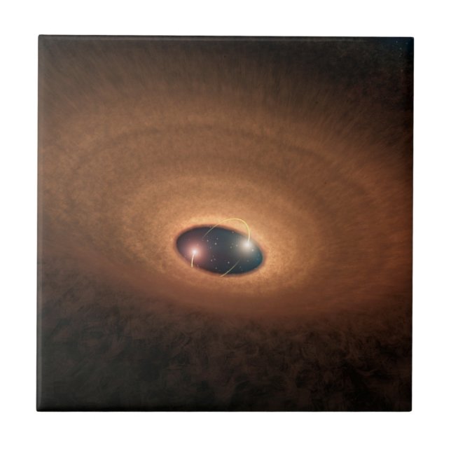 Disk Of Dusty Material Leftover From Star Forming Ceramic Tile (Front)
