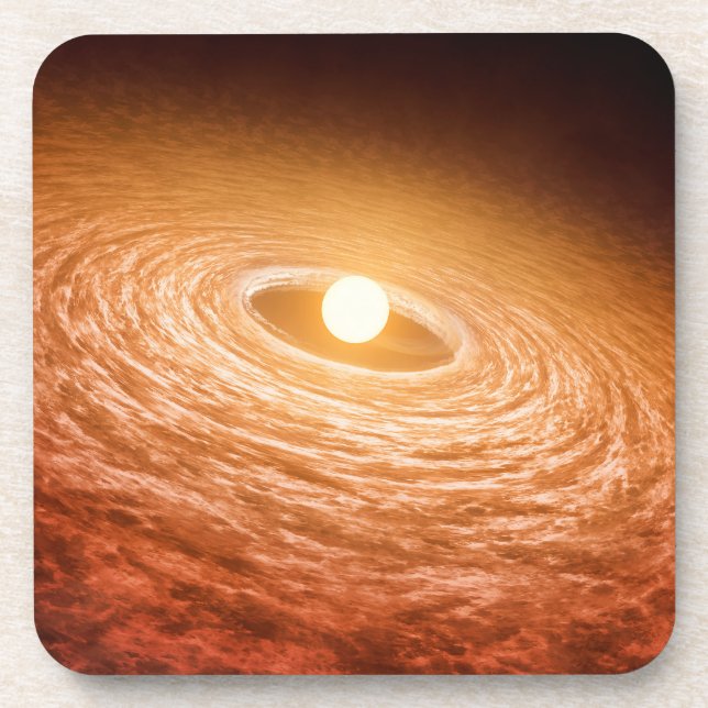 Disk Of Material Surrounding Star Fu Orionis. Beverage Coaster (Front)