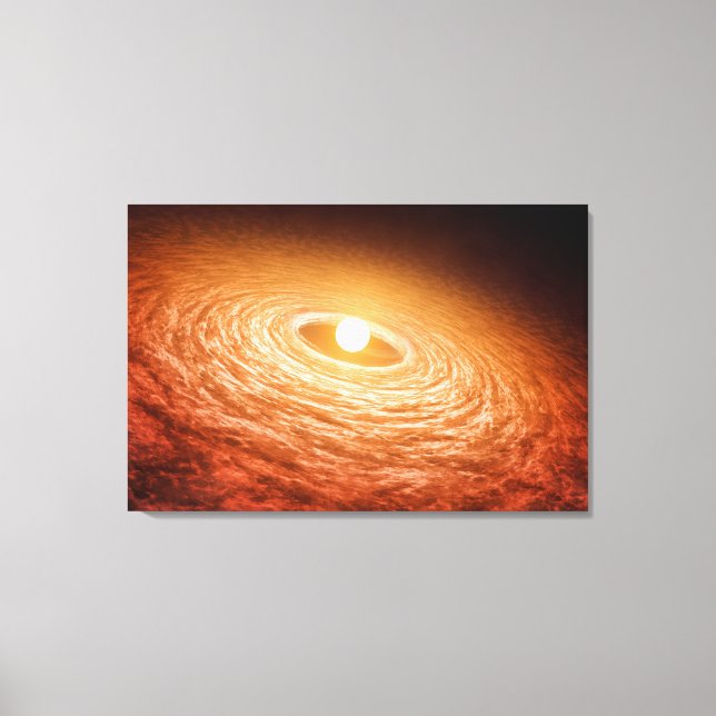 Disk Of Material Surrounding Star Fu Orionis. Canvas Print (Front)