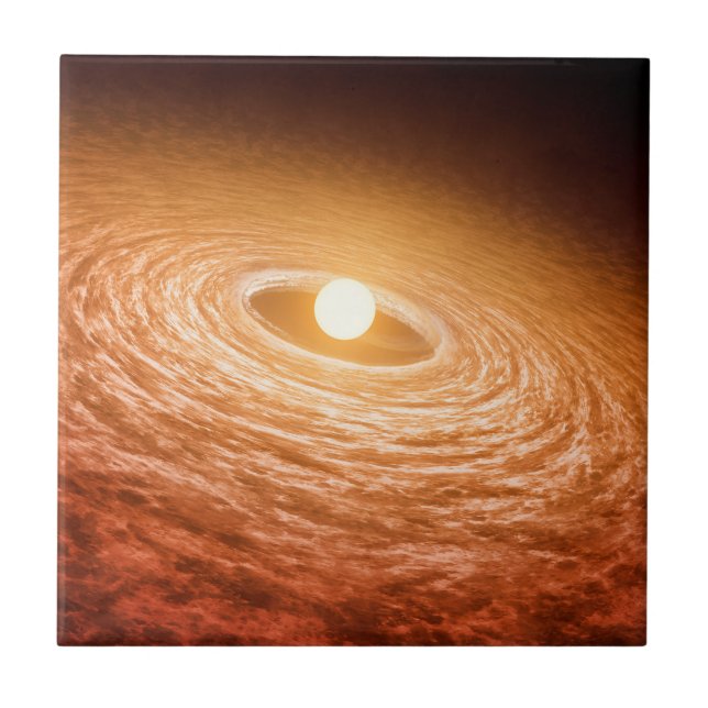 Disk Of Material Surrounding Star Fu Orionis. Ceramic Tile (Front)
