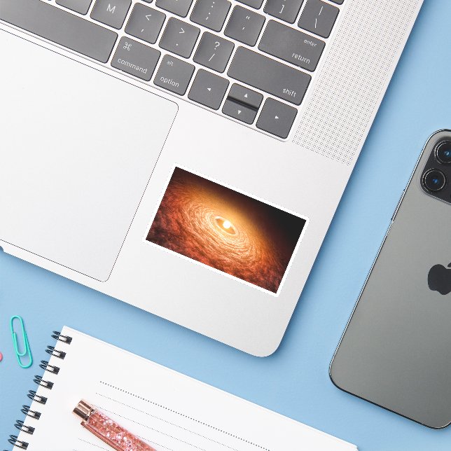 Disk Of Material Surrounding Star Fu Orionis. Sticker (Laptop w/ iPhone)