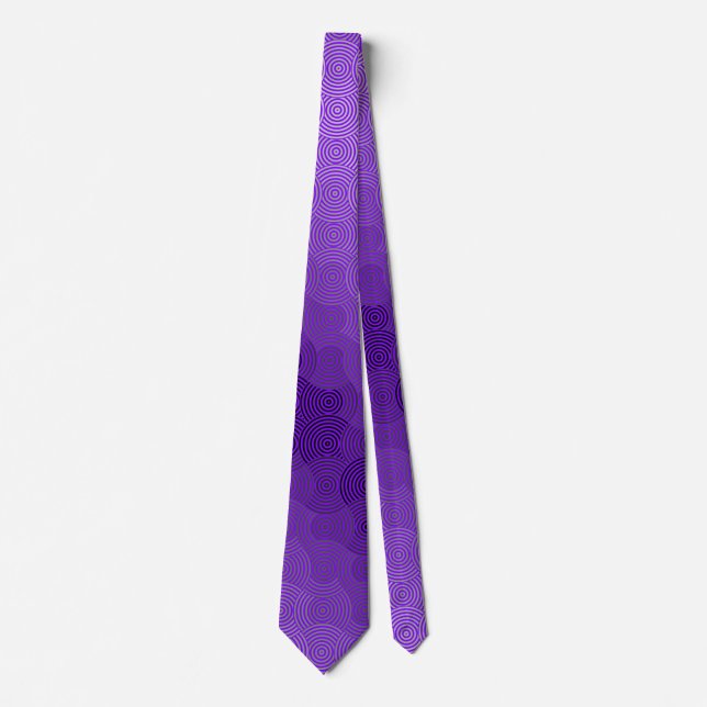 Disk Pattern 02.Gray BPurple BG Neck Tie (Front)