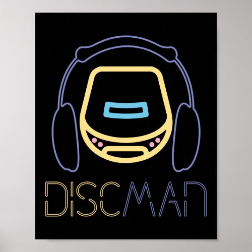 Diskman Diskman Vintage Old School 80S 90S Retro Poster