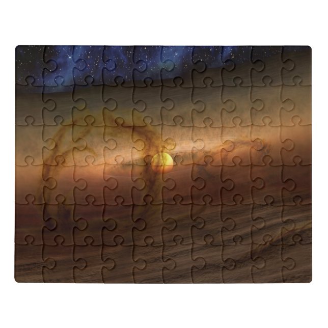 Disks Of Planet-Forming Material Circling Stars. Jigsaw Puzzle (Puzzle Horizontal)