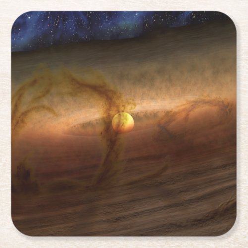 Disks Of Planet_Forming Material Circling Stars Square Paper Coaster