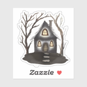 Dismal Bleak Whimsi-Goth Haunted House  Sticker