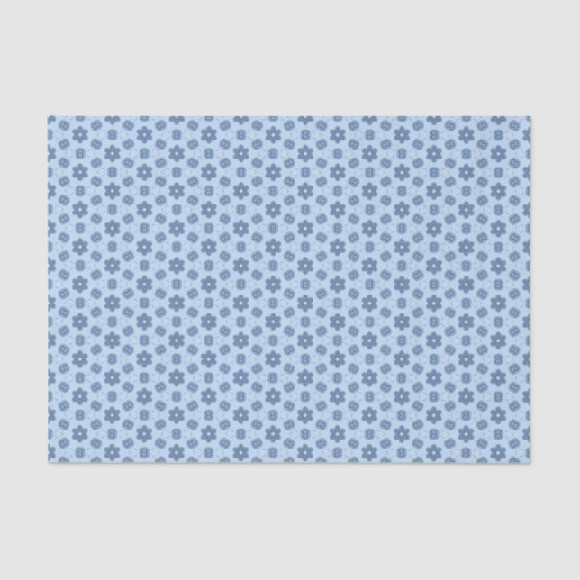 Dismal Blue Prairie Inspired Modern Calico Tissue Paper (Front)