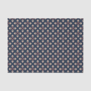 Dismal Collection Navy Burgundy Floral Tapestry Tissue Paper