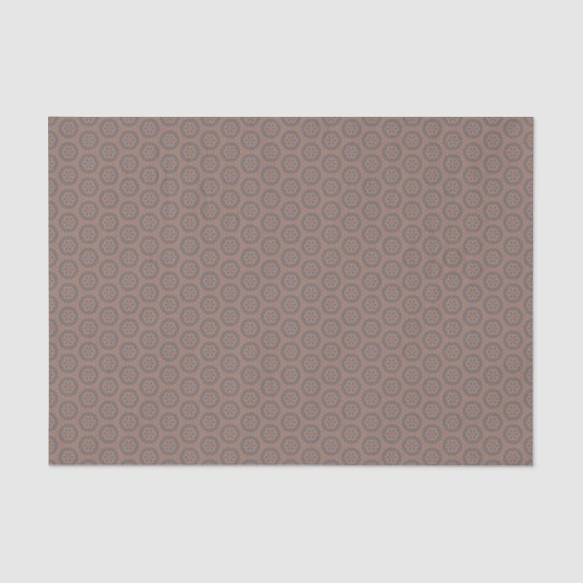 Dismal Mocha Mousse Floral Western Folk Noir Tissue Paper (Front)
