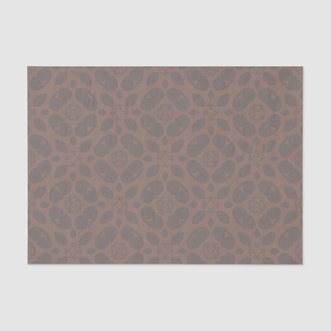 Dismal Mocha Mousse Masculine Calico Western Folk Tissue Paper (Front)
