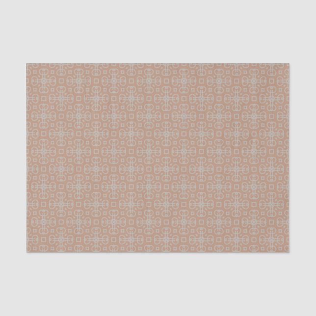 Dismal Mocha Prairie Lattice Western Folk Noir Tissue Paper (Front)