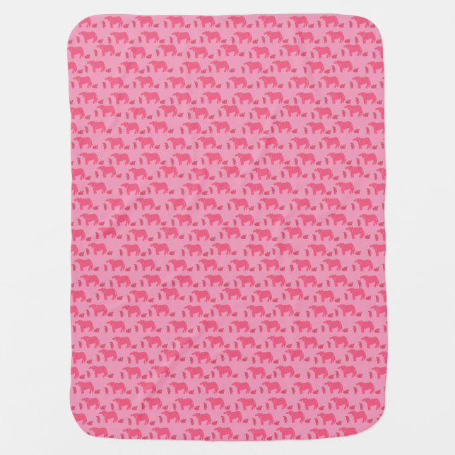 Dismal Pink Baby Blanket Cows Western Ranch (Front)