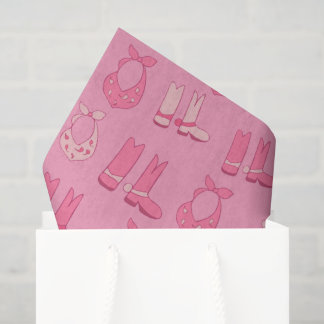 Dismal Pink Tissue Paper Cowboy Boots Bandanas