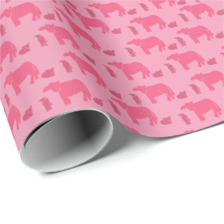 Dismal Pink Wrapping Paper Cows Western Ranch