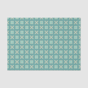 Dismal Western Dusty Turquoise Cream Aqua Geo Tissue Paper